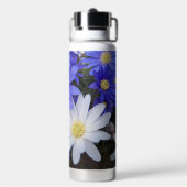 Blauer und weißer Anemon Trinkflasche (Hinten)