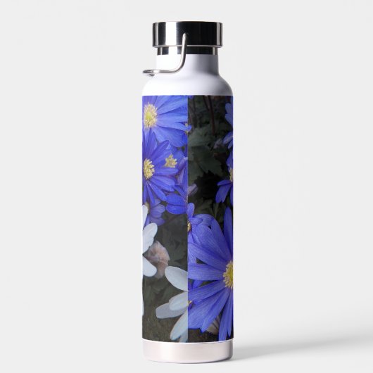 Blauer und weißer Anemon Trinkflasche (Rechts)