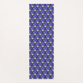 Blauer und weißer Anemone Blumenmuster Yogamatte (Vorderseite)