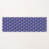 Blauer und weißer Anemone Blumenmuster Yogamatte (Vorderseite (Horizontal))