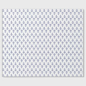 Blauer und weißer Ankerlostermuster Geschenkpapier (Flach)