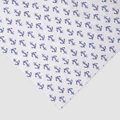 Blauer und weißer Ankerlostermuster Seidenpapier (Ausschnitt)