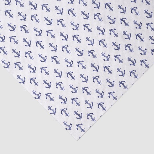 Blauer und weißer Ankerlostermuster Seidenpapier (Ausschnitt)