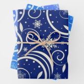 Blauer und weißer arktischer Swirl Geschenkpapier Set (Beispiel)