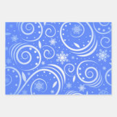 Blauer und weißer arktischer Swirl Geschenkpapier Set (Vorderseite 3)