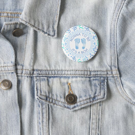 Blauer und weißer Babyduschknopf Button (Beispiel)