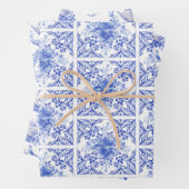 Blauer und weißer Blumenkohl mit Birnen Geschenkpapier Set (Beispiel)