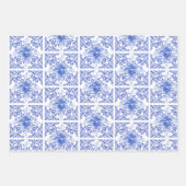 Blauer und weißer Blumenkohl mit Birnen Geschenkpapier Set (Vorderseite)