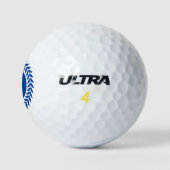 Blauer und weißer Blumenkreislauf & Nautikanker Golfball (Logo)