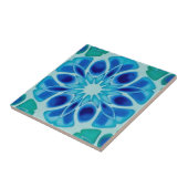 blauer und weißer Blumenmuster Fliese (Seite)