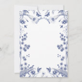 Blauer und weißer botanischer Garten - Hinweis Dankeskarte (Vorderseite)