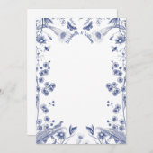 Blauer und weißer botanischer Garten - Hinweis Dankeskarte (Vorne/Hinten)