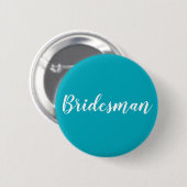 Blauer und weißer "Bridesman" Knopf Button (Vorne & Hinten)