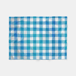 Blauer und weißer Checkered Büffel kariert Fleecedecke