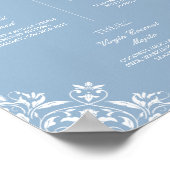 Blauer und weißer Chic Hochzeitssignaturgetränke Poster (Ecke)