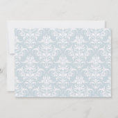 Blauer und weißer Damast Sip und Einladung sehen (Rückseite)