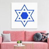 Blauer und weißer Davidstern Leinwanddruck (Insitu (Wohnzimmer))