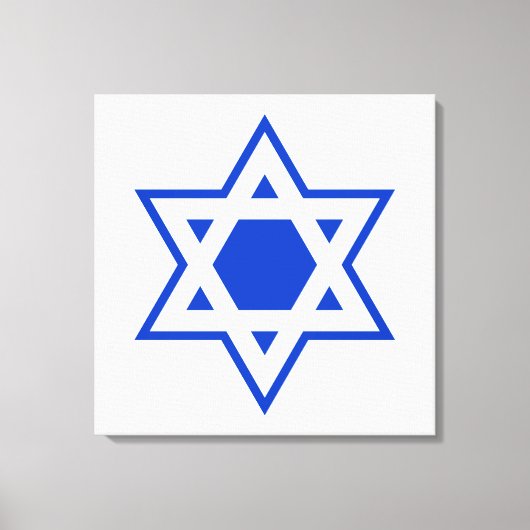 Blauer und weißer Davidstern Leinwanddruck (Vorderseite)