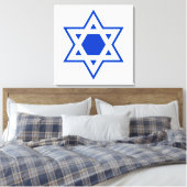 Blauer und weißer Davidstern Leinwanddruck (Insitu (Schlafzimmer))