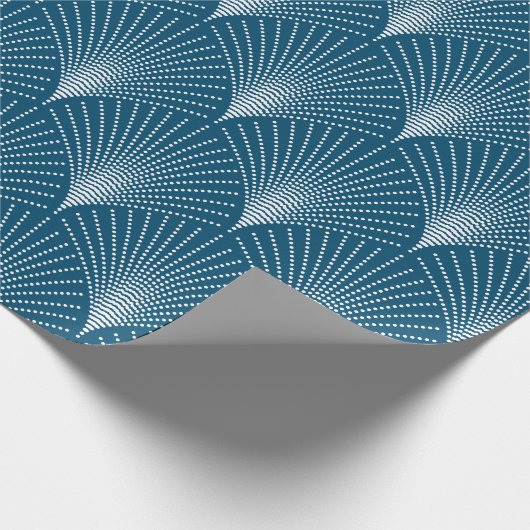 Blauer und weißer Deko nahtlos Muster 2 Geschenkpapier (Ecke)