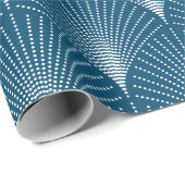 Blauer und weißer Deko nahtlos Muster 2 Geschenkpapier (Rolleneckpunkt)