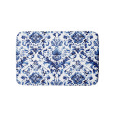 Blauer und weißer Delft-Stil Blumenmuster Badematte (Vorderseite)
