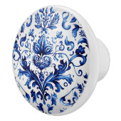 Blauer und weißer Delft-Stil Blumenmuster Keramikknauf (Rechts)