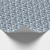 Blauer und weißer Edelstein Geschenkpapier (Ecke)