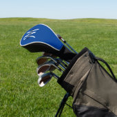 Blauer und weißer einfacher Monogram Klassischer T Golf Headcover (In SItu)