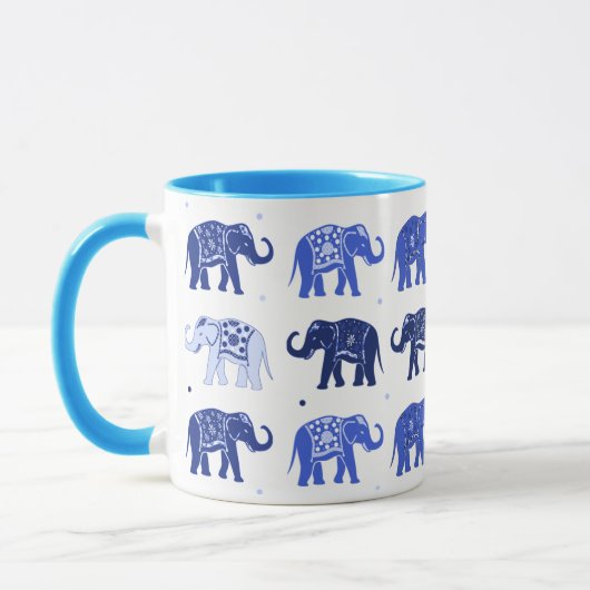 Blauer und weißer Elefant-Tasse Tasse (Links)