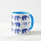 Blauer und weißer Elefant-Tasse Tasse (VorderseiteRechts)
