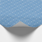 Blauer und weißer Emailblick des griechischen Geschenkpapier (Ecke)