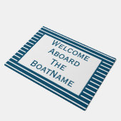 Blauer und weißer Empfang vor der Tür des Schiffes Fußmatte (Schrägansicht)