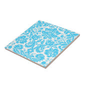 Blauer und weißer extravaganter Damast gemustert Fliese (Seite)