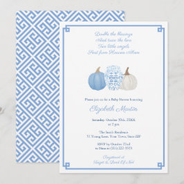 Blauer und weißer Fall Zehn Kleine Jungs Babydusch Einladung