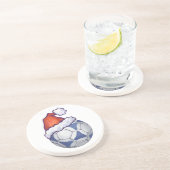 Blauer und weißer festlicher Fußball auf Grün Getränkeuntersetzer (Seite)