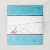 Blauer und weißer Flamingo geflochtene Platzkarten (Außenseite Aufgefaltet)