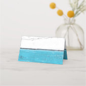 Blauer und weißer Flamingo geflochtene Platzkarten (Rückseite)