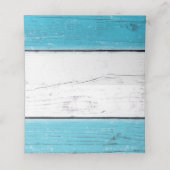 Blauer und weißer Flamingo geflochtene Platzkarten (Innenseite Aufgefaltet)