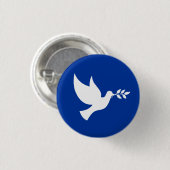 Blauer und weißer Friedensvogel Button (Vorne & Hinten)