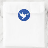 Blauer und weißer Friedensvogel Runder Aufkleber (Tasche)