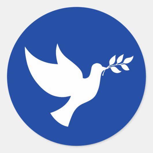 Blauer und weißer Friedensvogel Runder Aufkleber (Vorderseite)