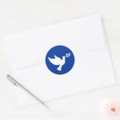 Blauer und weißer Friedensvogel Runder Aufkleber (Umschlag)