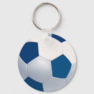 Blauer und weißer Fußball-Ball-Schlüsselanhäng Schlüsselanhänger