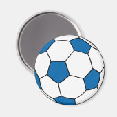 blauer und weißer Fußball Magnet (Vorderseite/Rückseite)