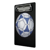 Blauer und weißer Fußball mit Namen Mini Klemmbrett (Gewinkelt2)
