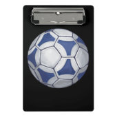 Blauer und weißer Fußball mit Namen Mini Klemmbrett (Vorderseite)