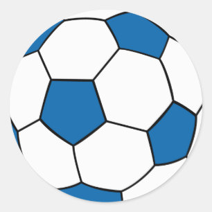 blauer und weißer Fußball Runder Aufkleber