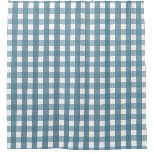 Blauer und weißer Gingham-Duschvorhang Duschvorhang (Vorderseite)