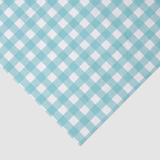 Blauer und weißer Gingham-Entwurf Seidenpapier (Ausschnitt)